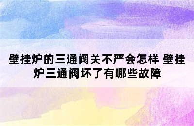 壁挂炉的三通阀关不严会怎样 壁挂炉三通阀坏了有哪些故障